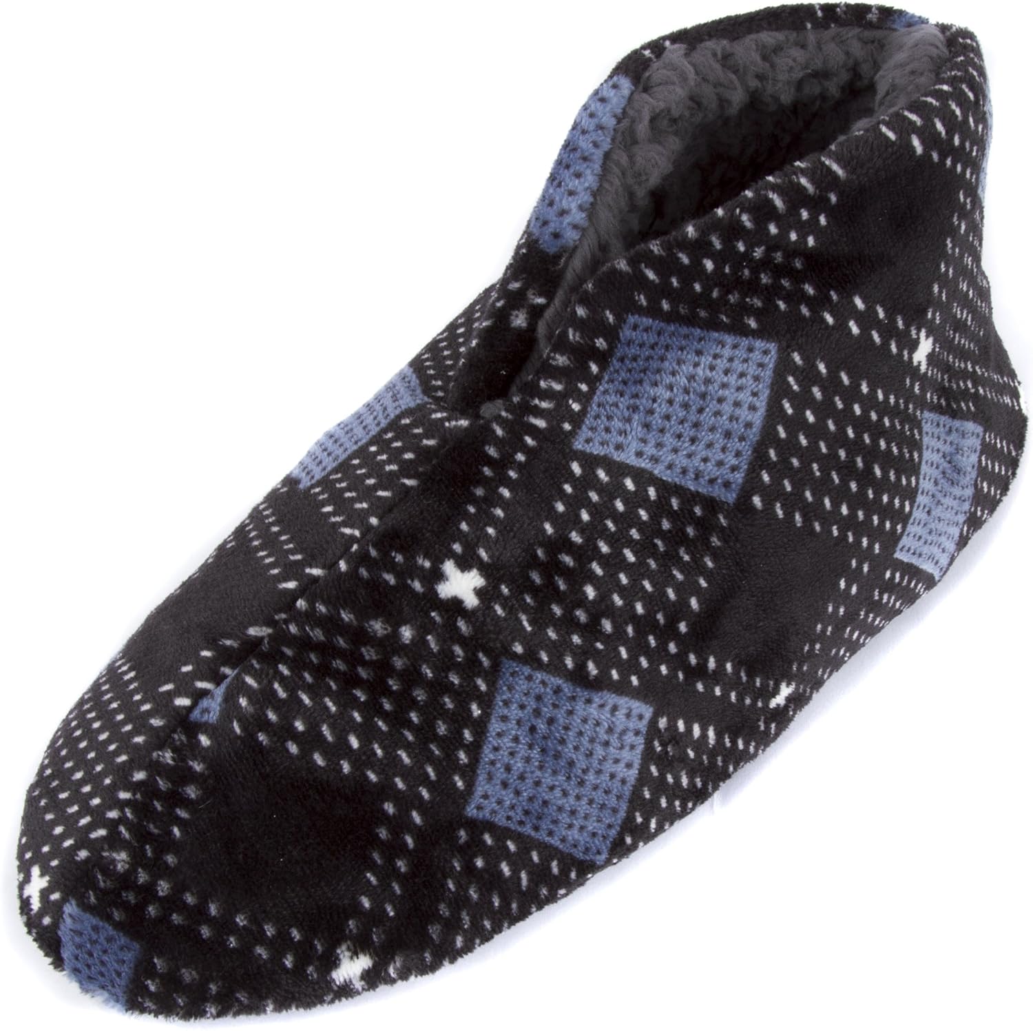 

Мужские уютные тапочки Leisureland с мягкой флисовой подкладкой, черный/синий