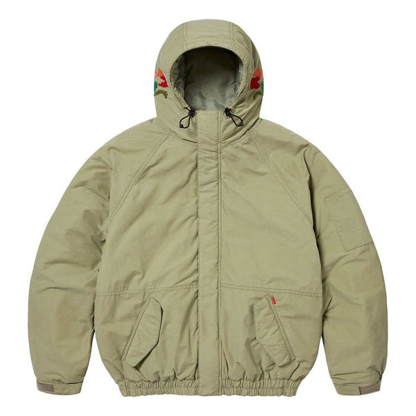 

Куртка needlepoint hooded jacket 'olive green' Supreme, зеленый