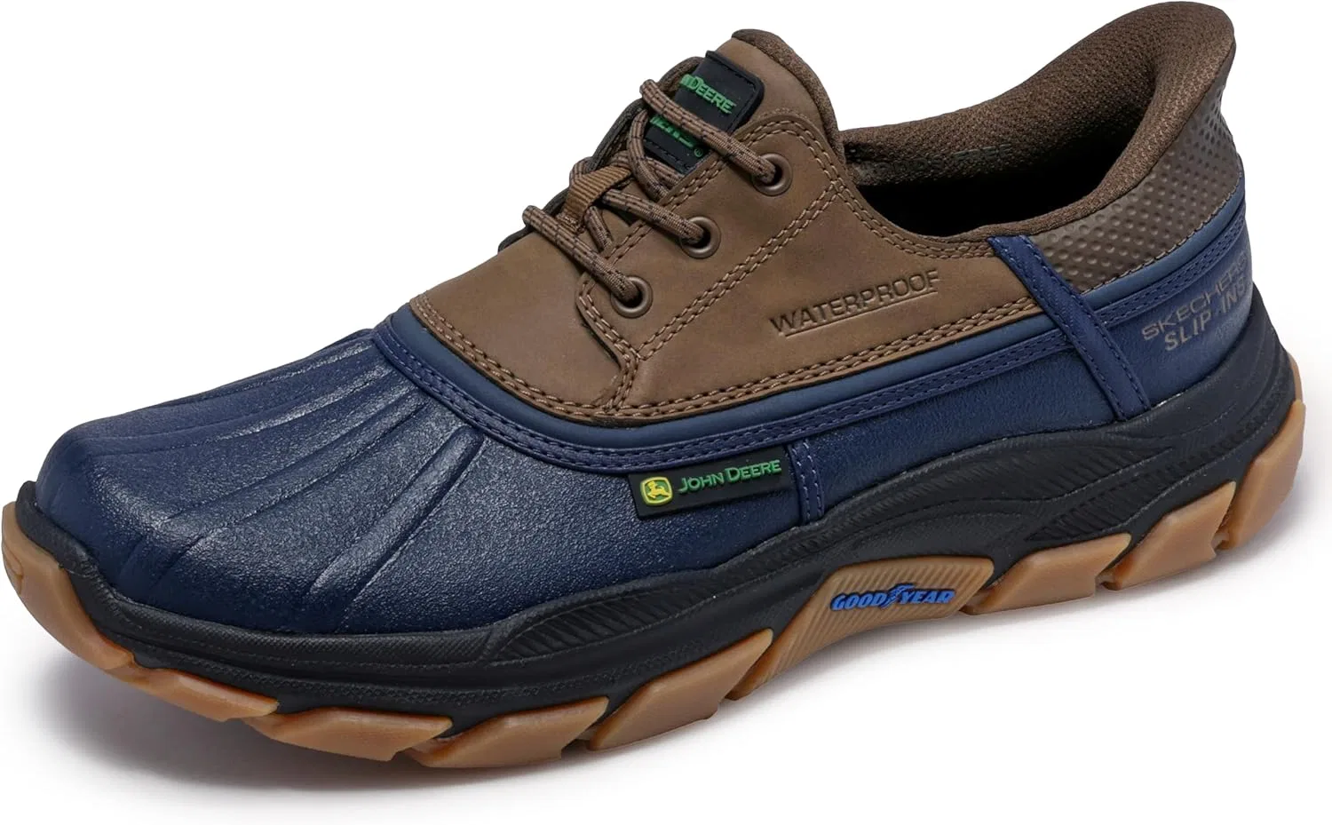 Кроссовки Skechers Men's X John Deere Respected Dancing Trainers, Navy Leather Duraleather Tan Trim