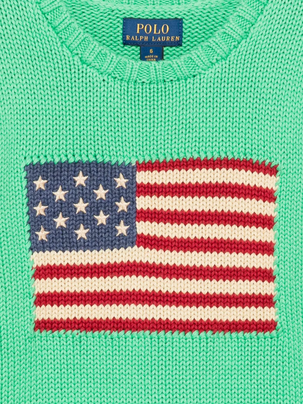 Джемпер The Iconic Flag POLO RALPH LAUREN KIDS, зеленый — фото 3