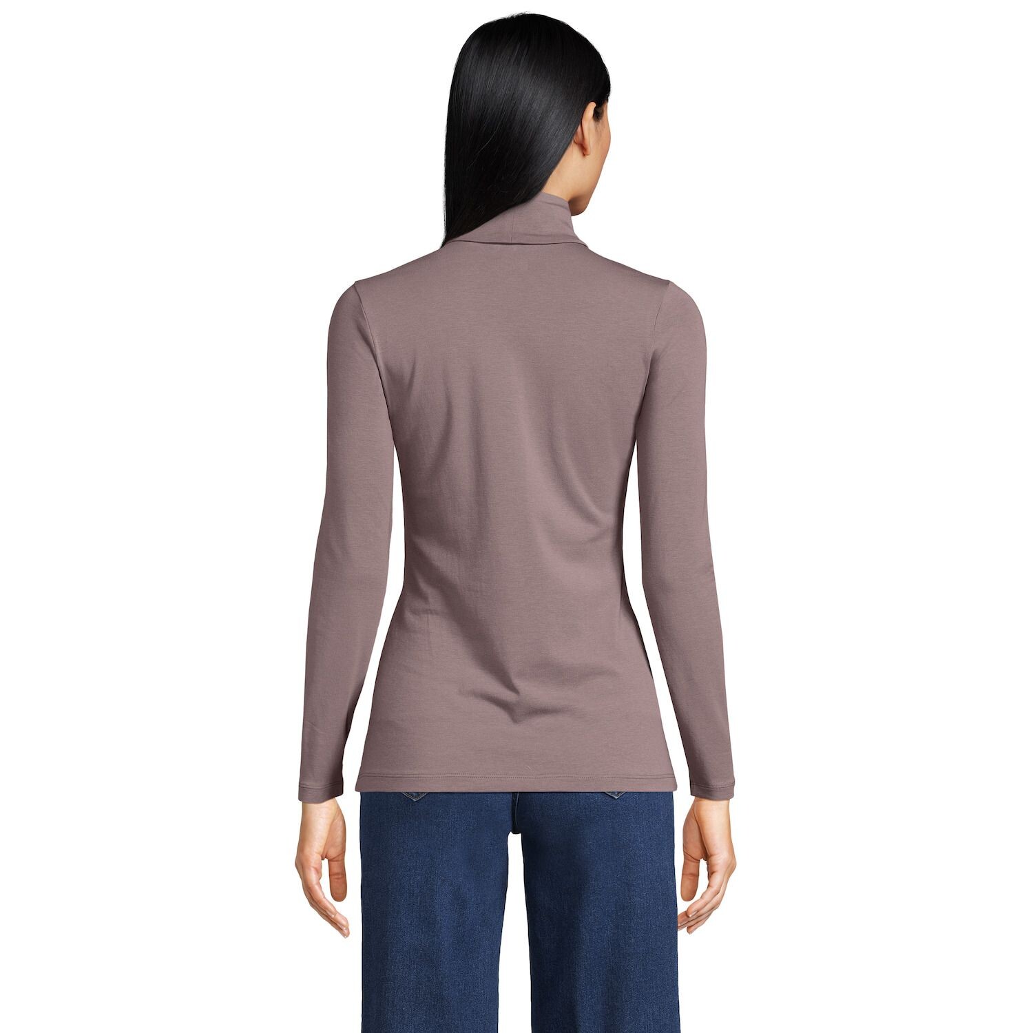 

Легкая приталенная водолазка с длинными рукавами Petite Lands' End Lands' End, белый