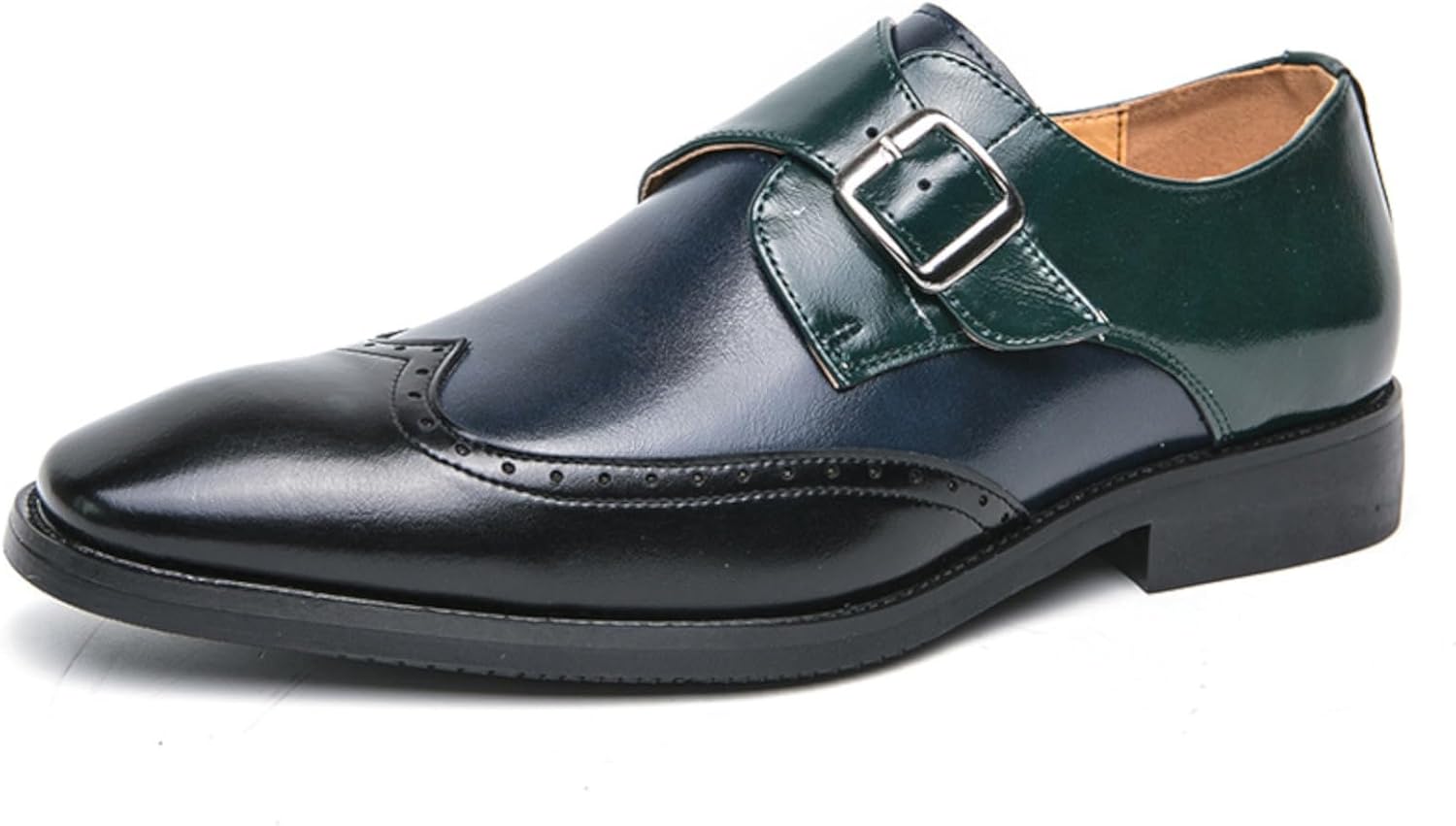 

Мужские оксфорды слипоны из лоскутной кожи, модные броги с крыльями, двухцветные с ремешком-монахом, массивным каблуком, деловые туфли-лоаферы, с закругленным носком, на шнуровке, низкие, для формальной одежды и работы Neuugo, черный