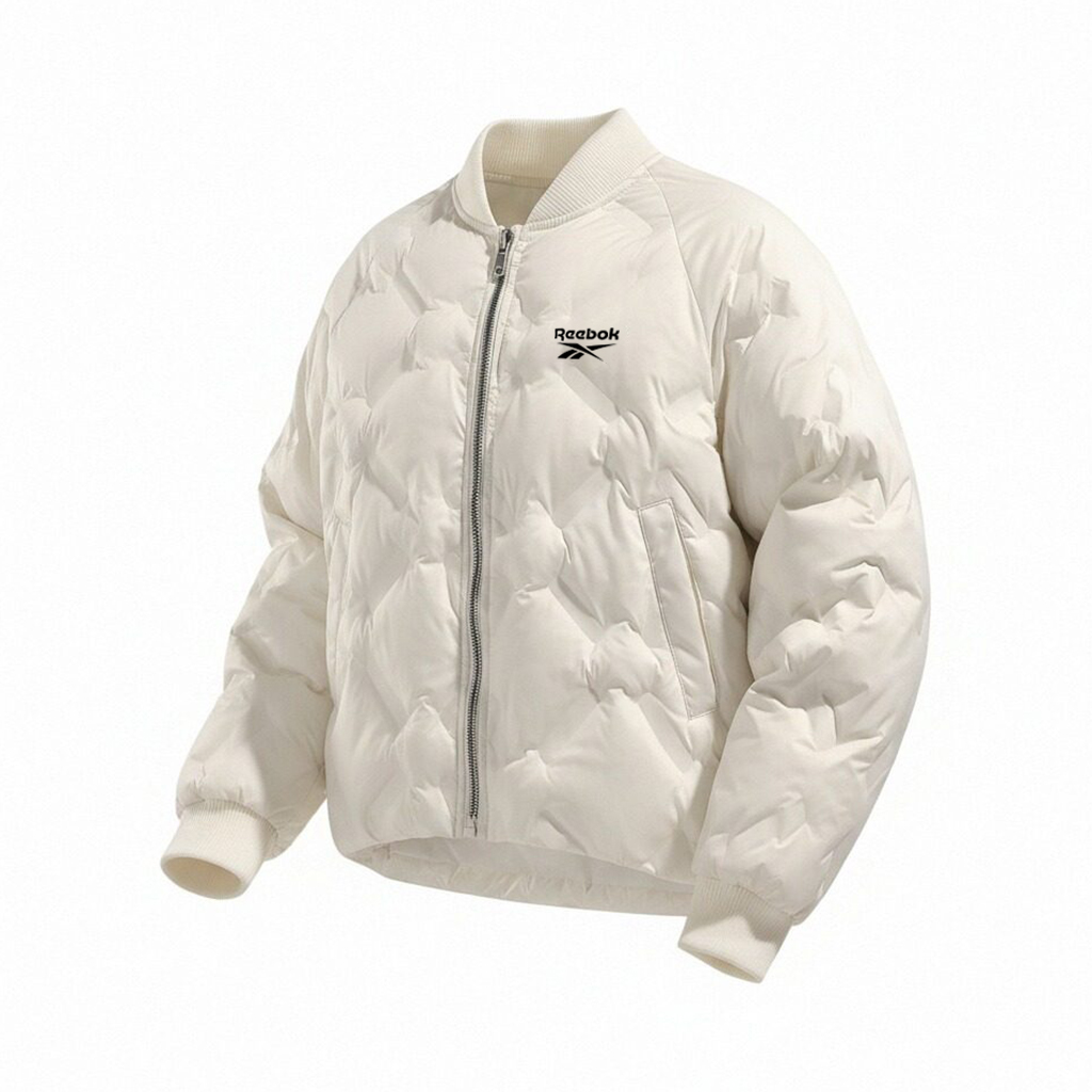 

Пуховик Unisex с воротником-бейсболкой утепленный Reebok, айвори белый