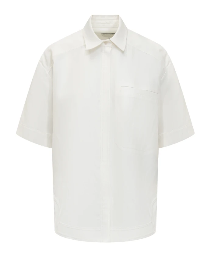 

Рубашка с коротким рукавом на пуговицах Loulou Studio, бежевый