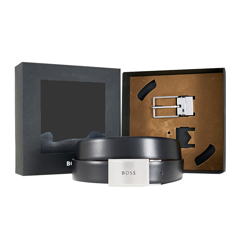 

HUGO BOSS Кожаный ремень мужской, Black Box