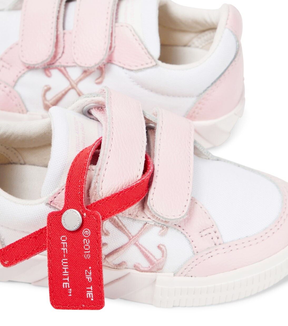 Кроссовки с вулканизированной кожаной отделкой Off-White Kids, белый — фото 4