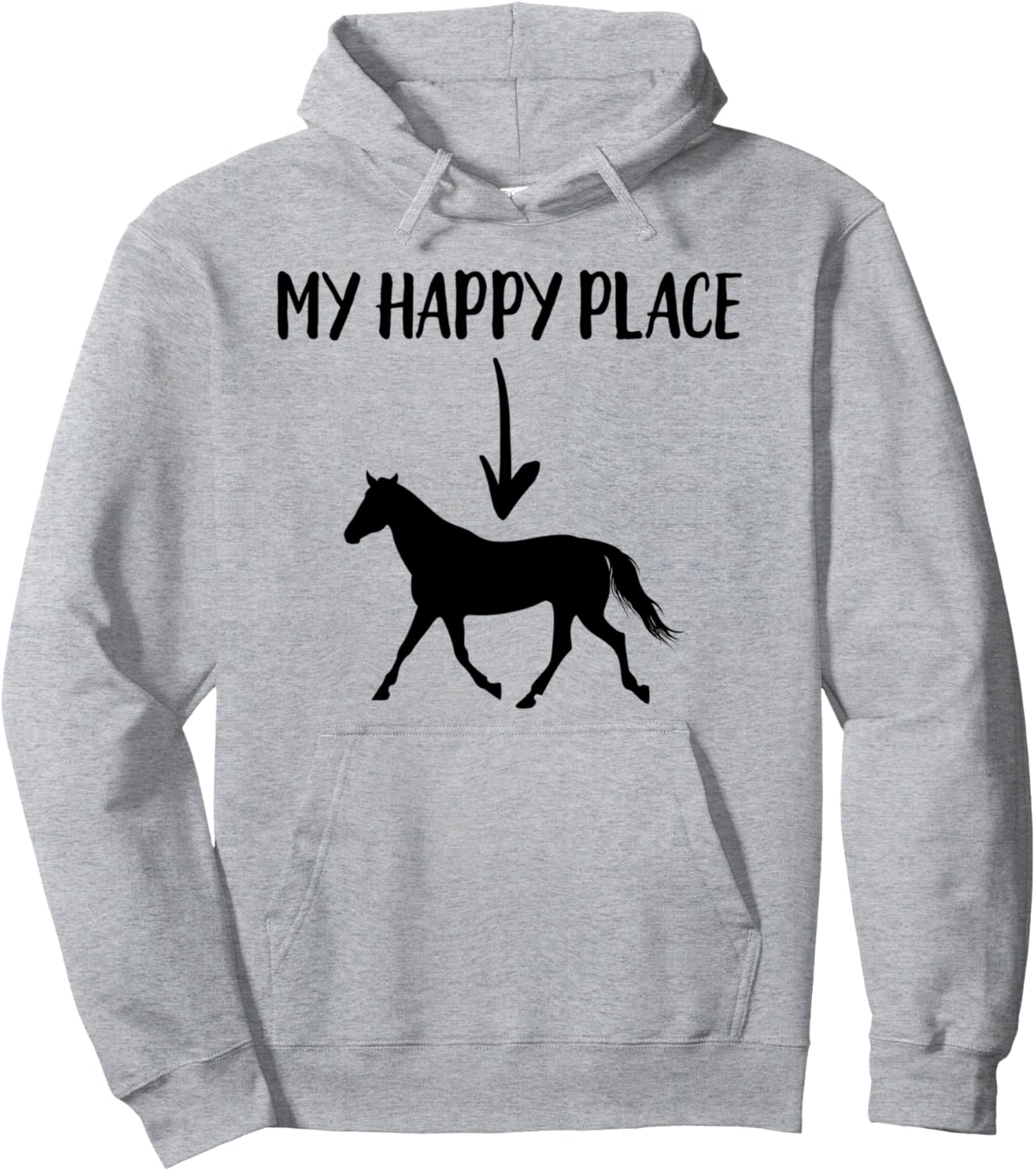 

Худи с надписью «Лошадь - мое счастливое место» для верховой езды, с арочной конструкцией и элементами выездки Horse Equestrian Rider Gift Idea Riding Dressage, серый
