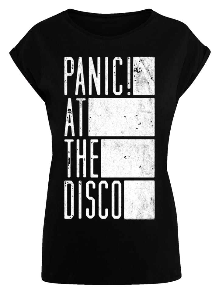 

Футболка с удлиненным плечом и надписью Panic At The Disco Block черного цвета F4NT4STIC, Черный, Футболка с удлиненным плечом и надписью Panic At The Disco Block черного цвета F4NT4STIC