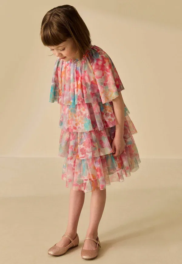 Платье Regular fit rara tiered dress Next, дневное платье, радужно-розовый — фото 2