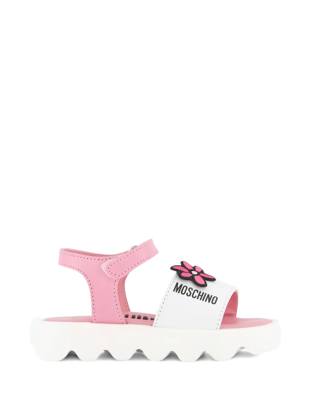 Сандалии с цветочными аппликациями Moschino Kids, белый — фото 2