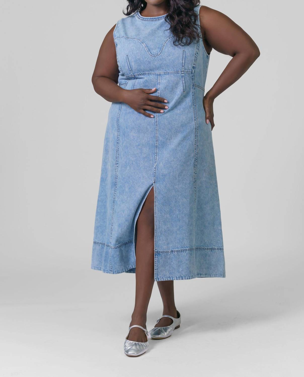

Платье Marion Midi - Plus Size в цвете True Blue Acid Indigo Tanya Taylor