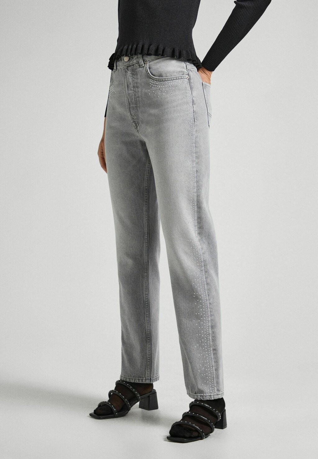 

Джинсы прямого кроя UHW SPARKLE Pepe Jeans, серый