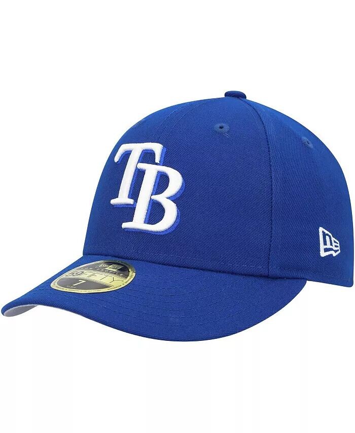 

Мужская низкопрофильная приталенная шляпа Royal Tampa Bay Rays с белым логотипом 59FIFTY New Era, синий