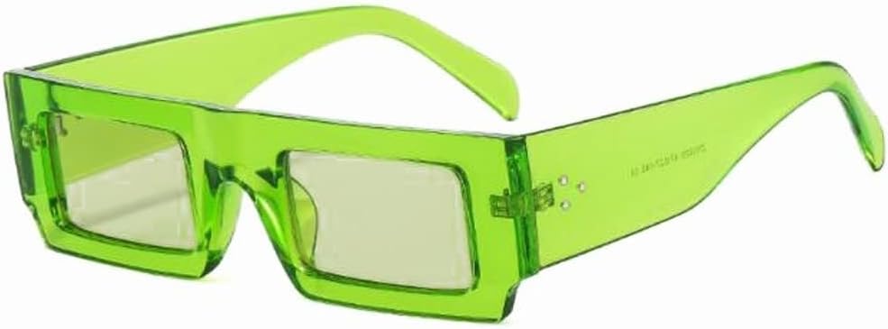 

Солнцезащитные очки в маленькой квадратной оправе, плоские прозрачные солнцезащитные очки, широкие дужки, очки с рисунком «рисовый коготь», персонализированные очки LXLHWN, Green
