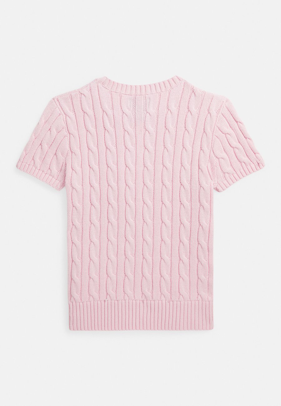 Джемпер Polo Ralph Lauren CABLE-KNIT COTTON SHORT-SLEEVE SWEATER 7-14Y, Hint Of Pink/Nevis/Pink — фото 2