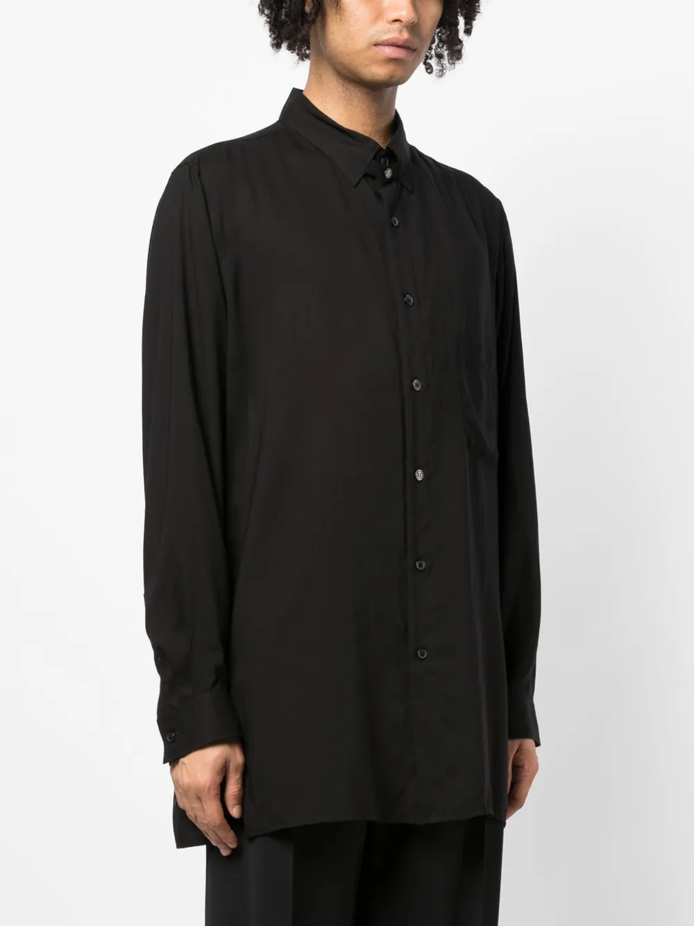 Рубашка с заостренным воротником Yohji Yamamoto, черный — фото 3