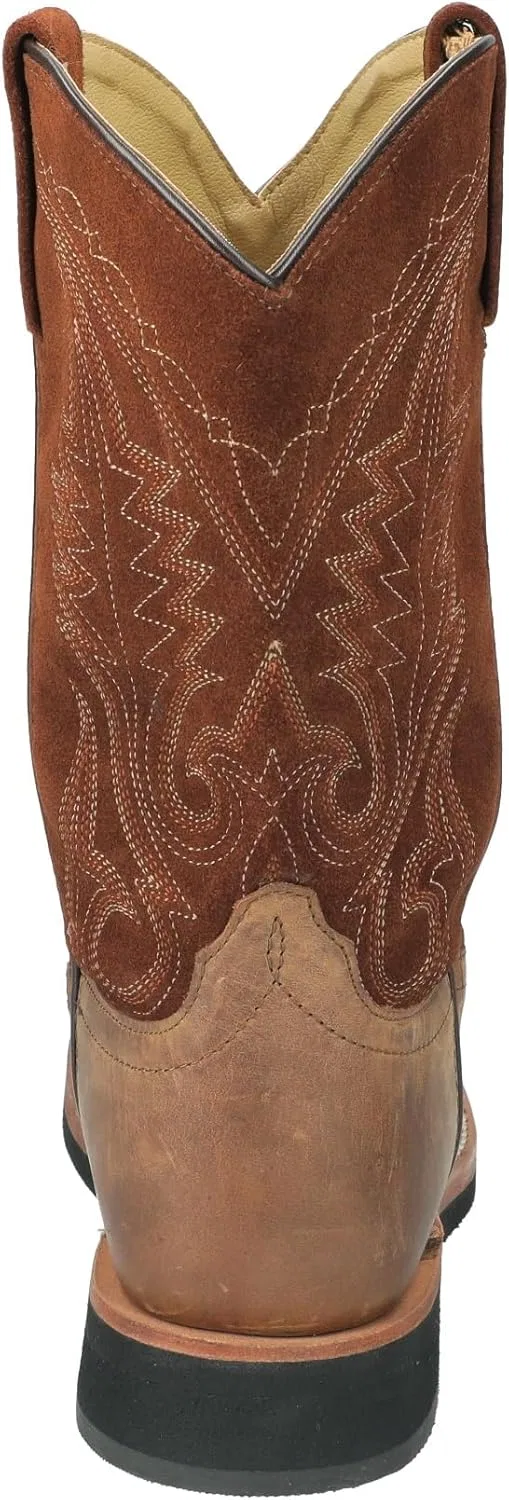 Мужские ковбойские ботинки Smoky Mountain Boots Boonville Series с квадратным носком, прочной кожаной подошвой и каблуком из крепа, искусственной подкладкой и кожаным верхом, стальным супинатором, 2-Brown Distress — фото 3