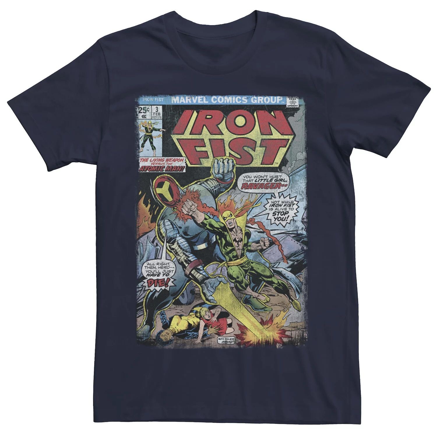 

Мужская футболка с комиксами Iron Fist vs Atomic Man Marvel