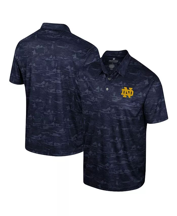 

Мужская темно-синяя рубашка поло Notre Dame Fighting Irish Daly Print Colosseum