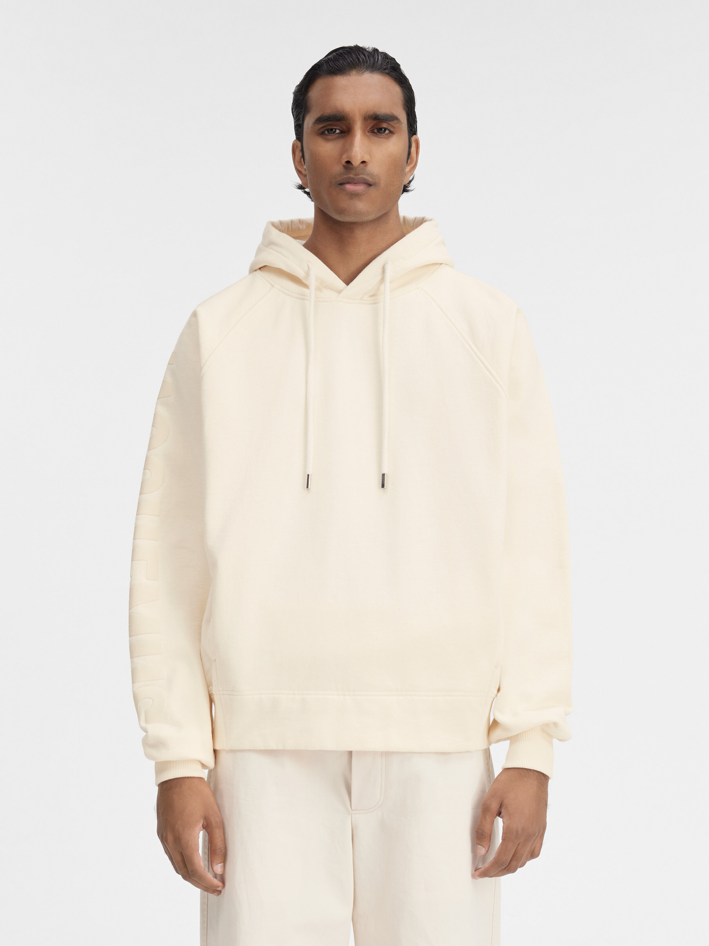 

Толстовка с логотипом на рукаве JACQUEMUS The Typo hoodie, светло-бежевый