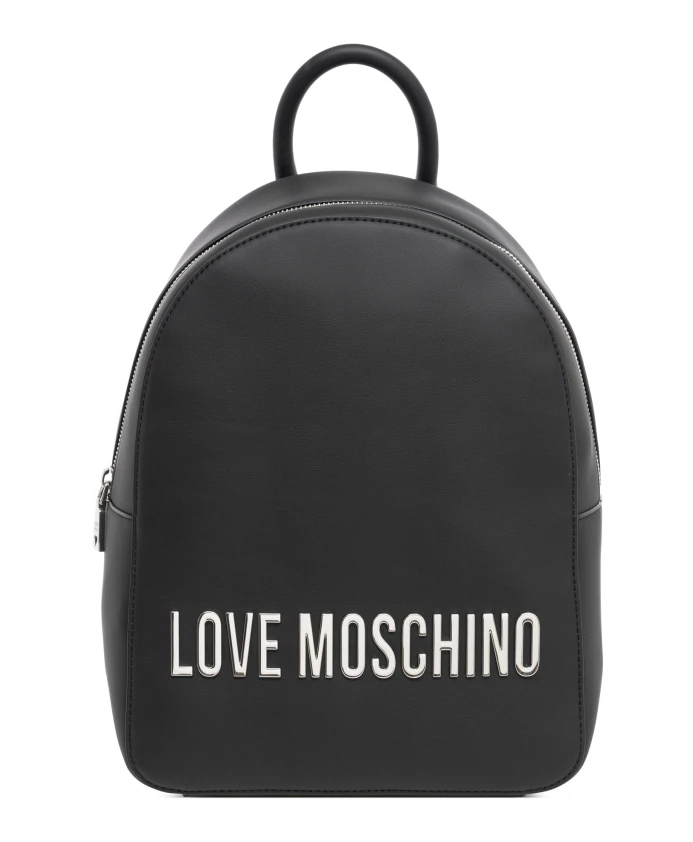 

Стильный рюкзак с буквенным принтом и застежкой-молнией. Love Moschino, черный