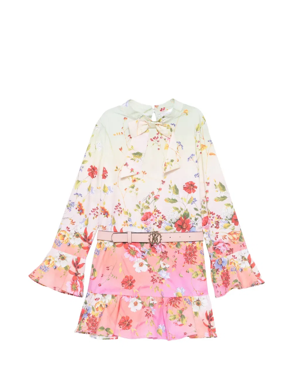 Платье с цветочным принтом Roberto Cavalli Junior, розовый