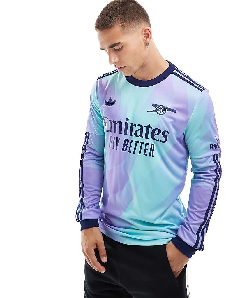 

adidas Football –Arsenal 24/25 – синяя футбольная футболка с длинными рукавами