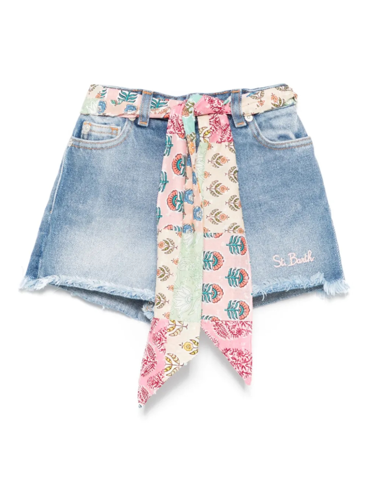 

Джинсовые шорты с шарфом MC2 Saint Barth Kids, синий