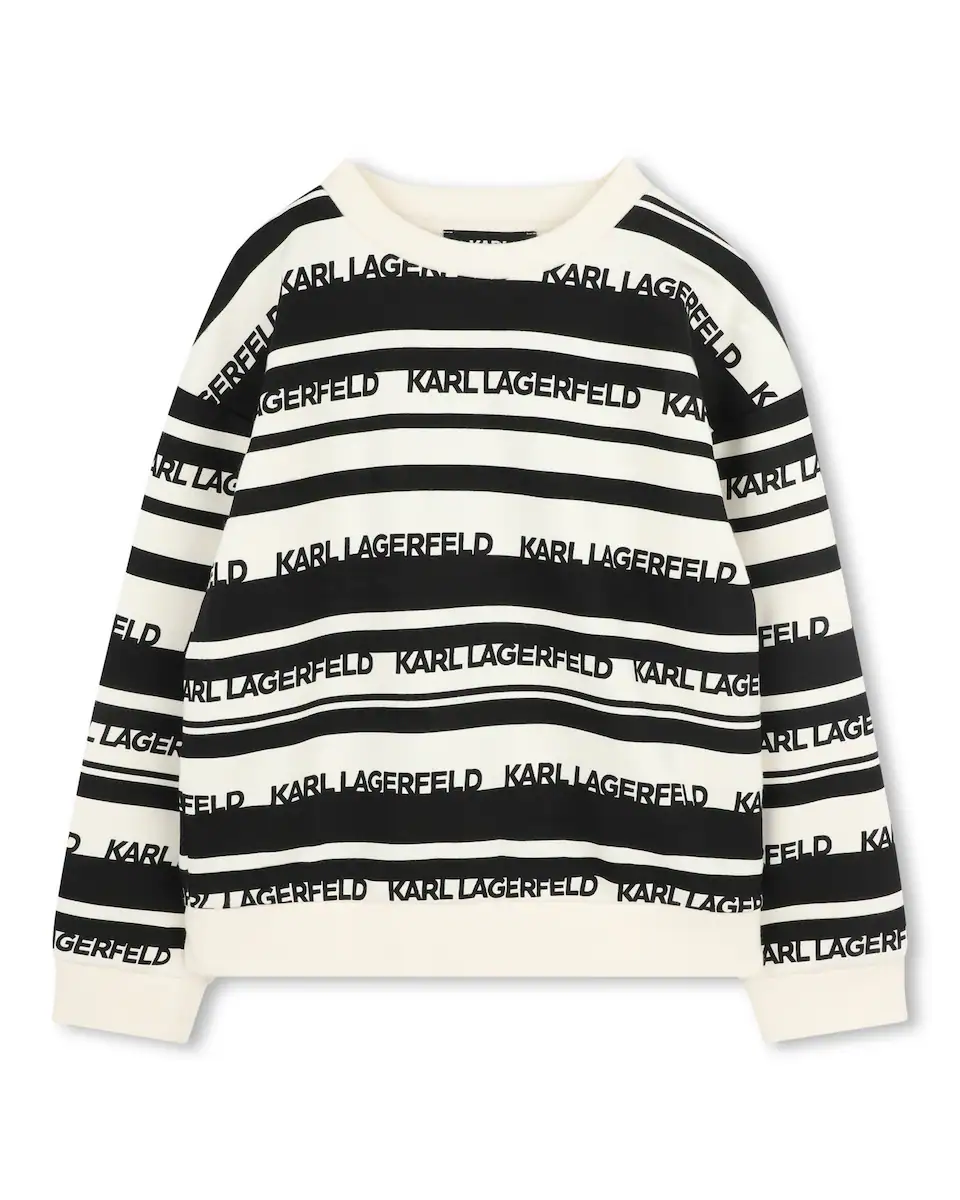 

Свитшот с принтом для мальчиков с круглым вырезом Karl Lagerfeld Kids, белый