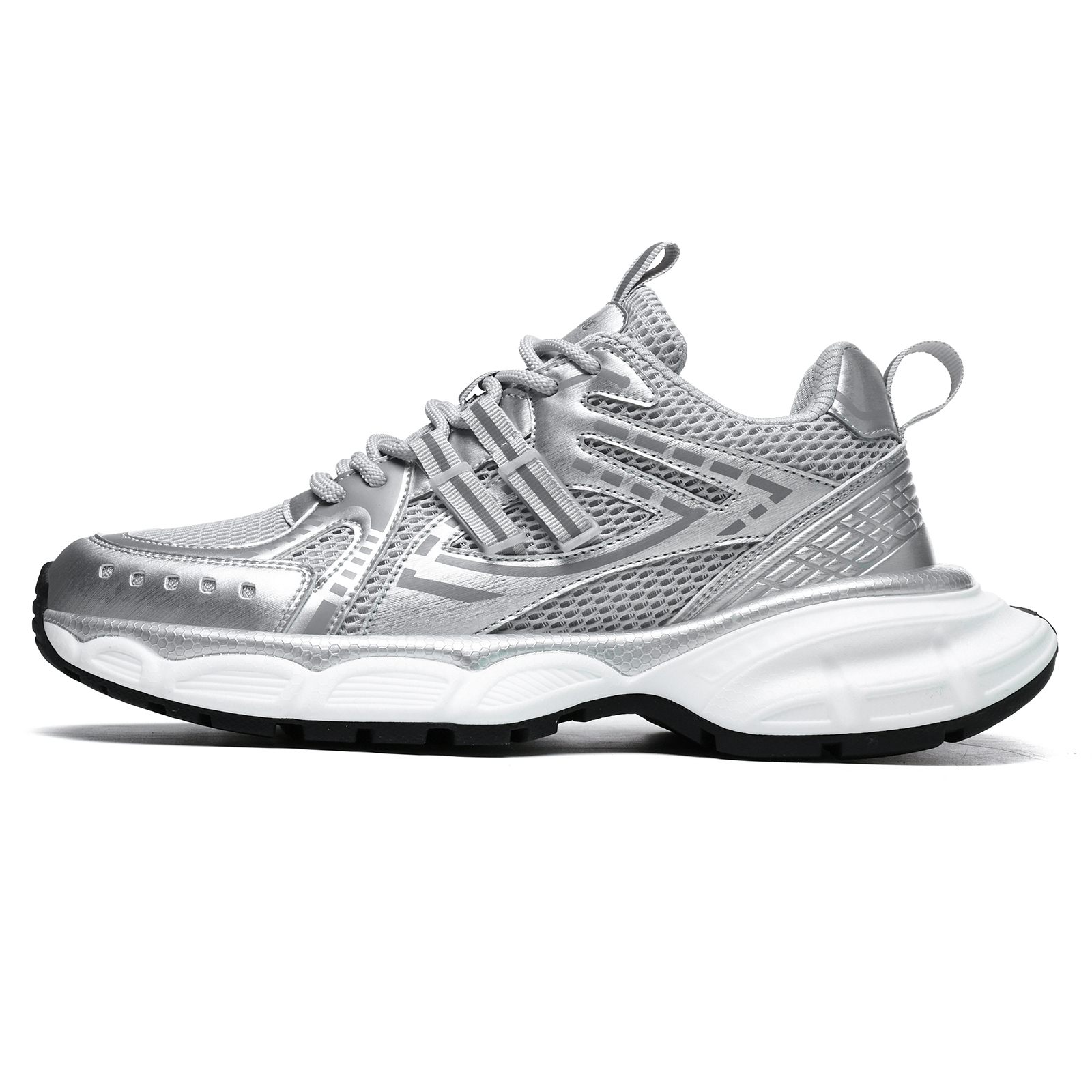 

Мужские кроссовки X ZONE Breathable Coverage Chunky с низким верхом и увеличенным ростом X-ZONE, Silver Dragon