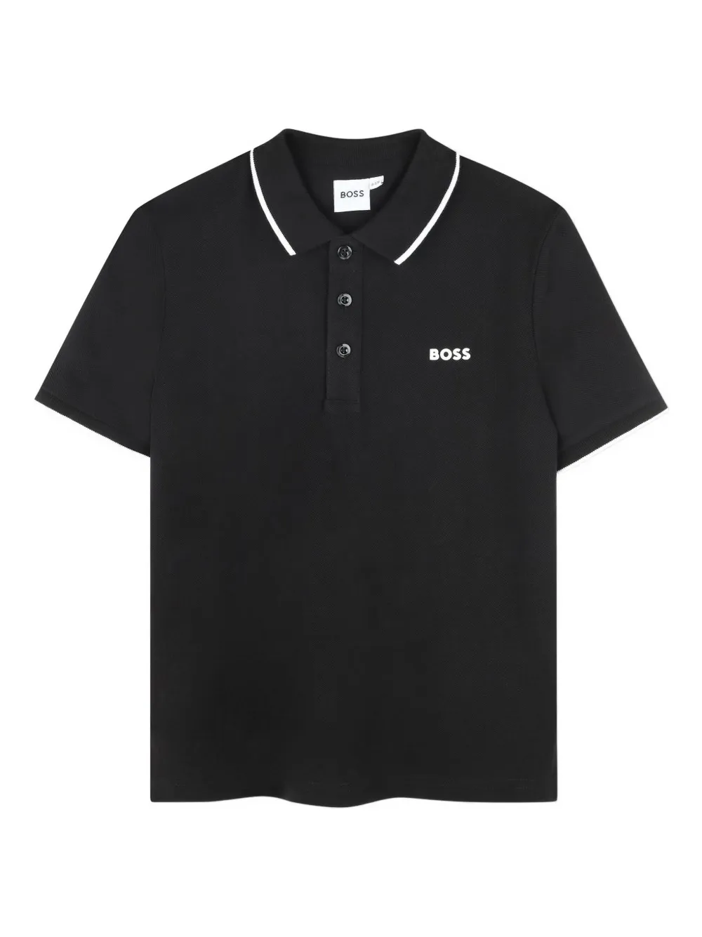 

Рубашка-поло с отложным воротником BOSS Kidswear, черный