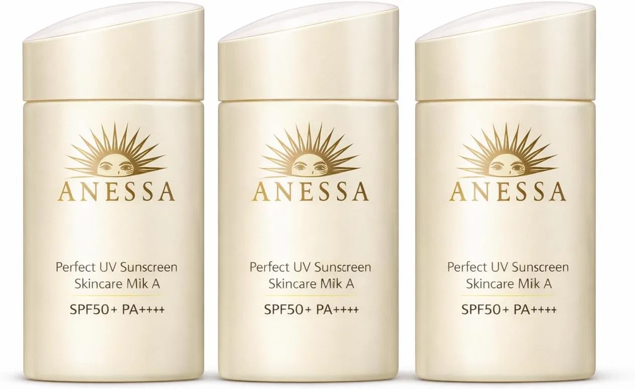 Солнцезащитное молочко ANESSA Perfect UV Skin Care Milk, набор 3 шт., 60 мл, аромат цитрусового мыла