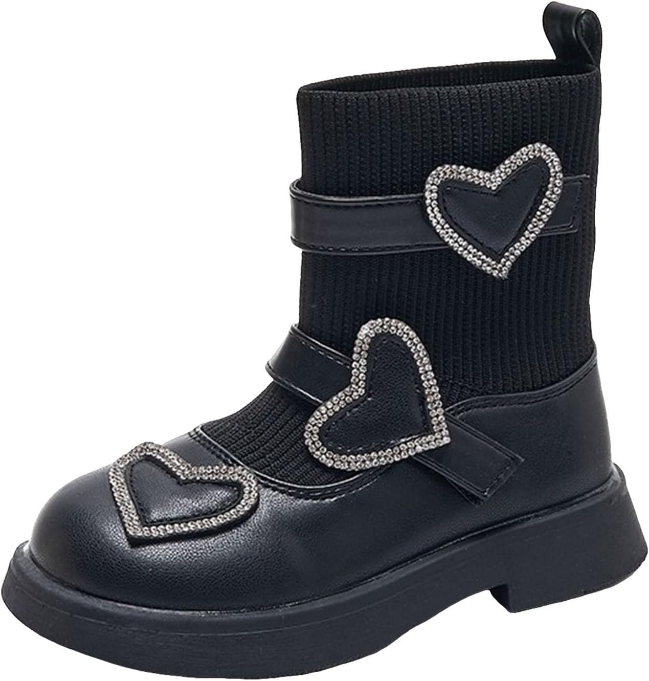 

Ботильоны для девочек IWIHMIV, сапоги для девочек, осенние сапоги для девочек, ботинки на щиколотку для девочек, носочные ботинки, короткие ботиночки, вязаные ботиночки, Black