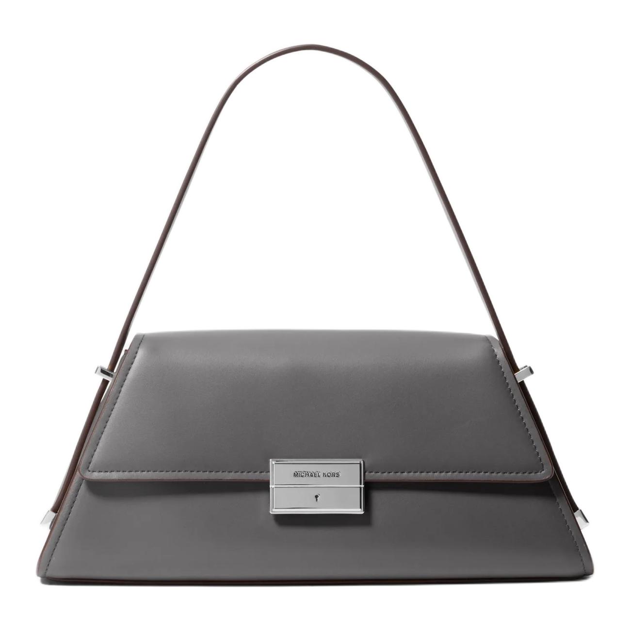 

Сумка через плечо среднего размера из кожи коровы женская тёмно-серая MICHAEL KORS