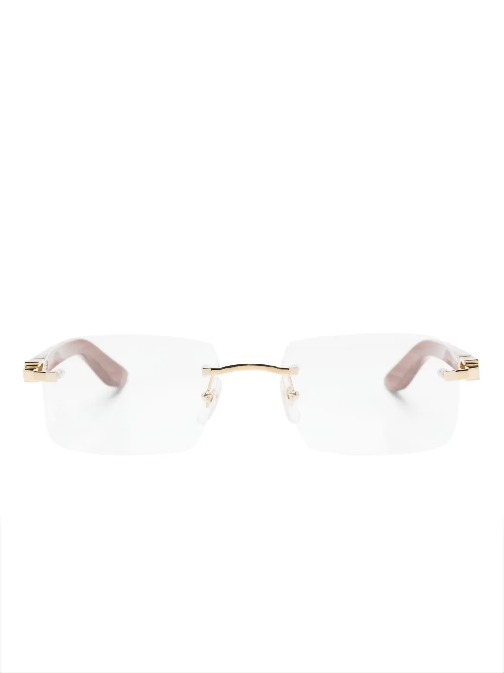 

Очки в прямоугольной оправе Cartier Eyewear, коричневый