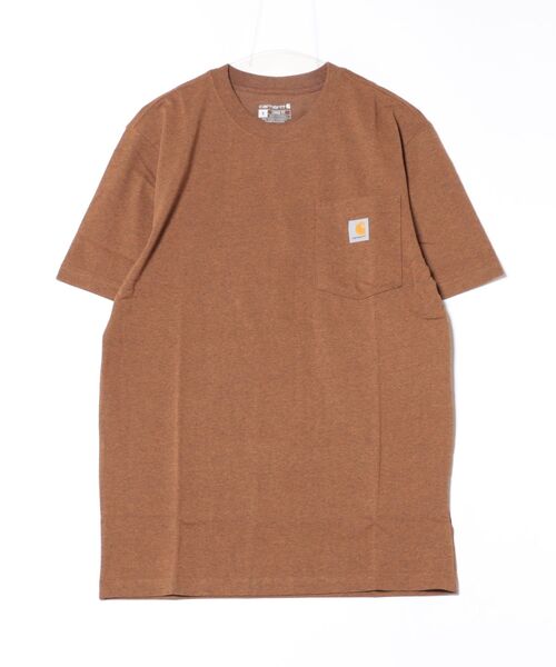 

Футболка с коротким рукавом, большим нагрудным карманом и логотипом Carhartt, коричневый