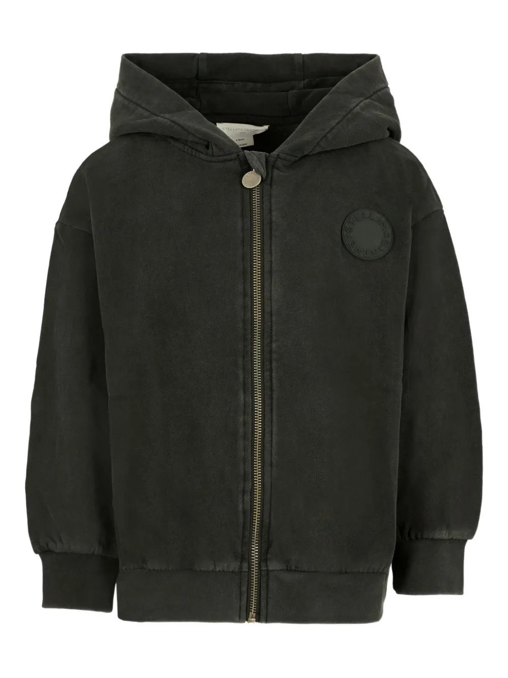 

Худи на молнии с нашивкой-логотипом Stella Mccartney Kids, черный