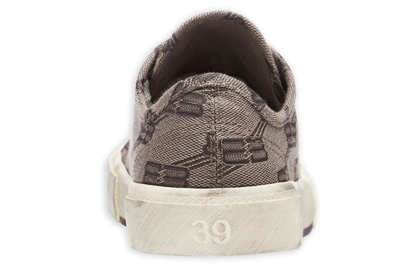 Кроссовки paris low top sneakers 'tan allover logo cotton and white rubber' Balenciaga, бежевый — фото 3