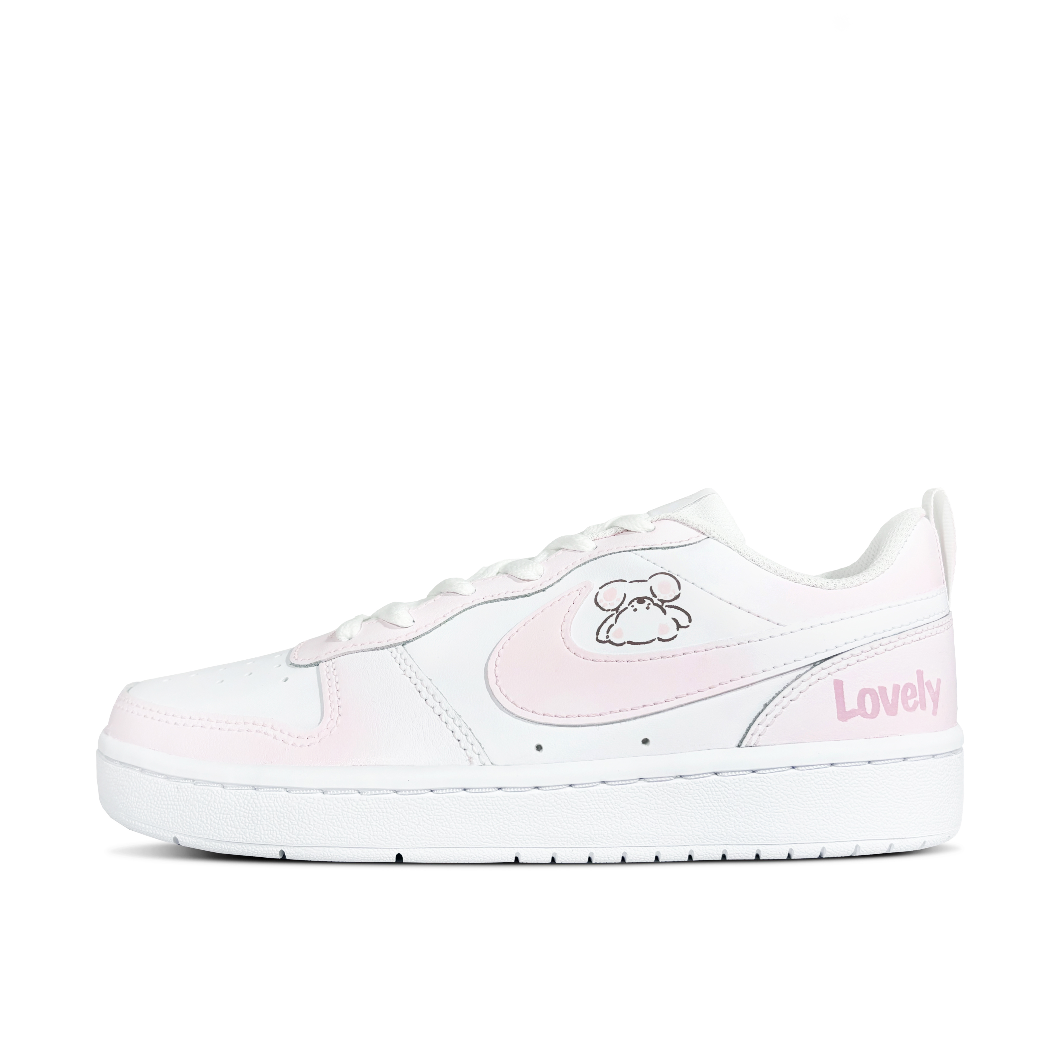 

Nike Детские кроссовки для скейтбординга Court Borough Low 2 Low, розовые, белые, подростковые