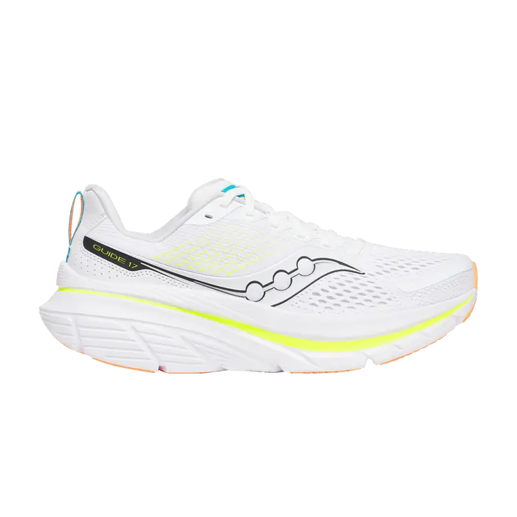 

Кроссовки Saucony Guide 17 White Citron Orange, белый