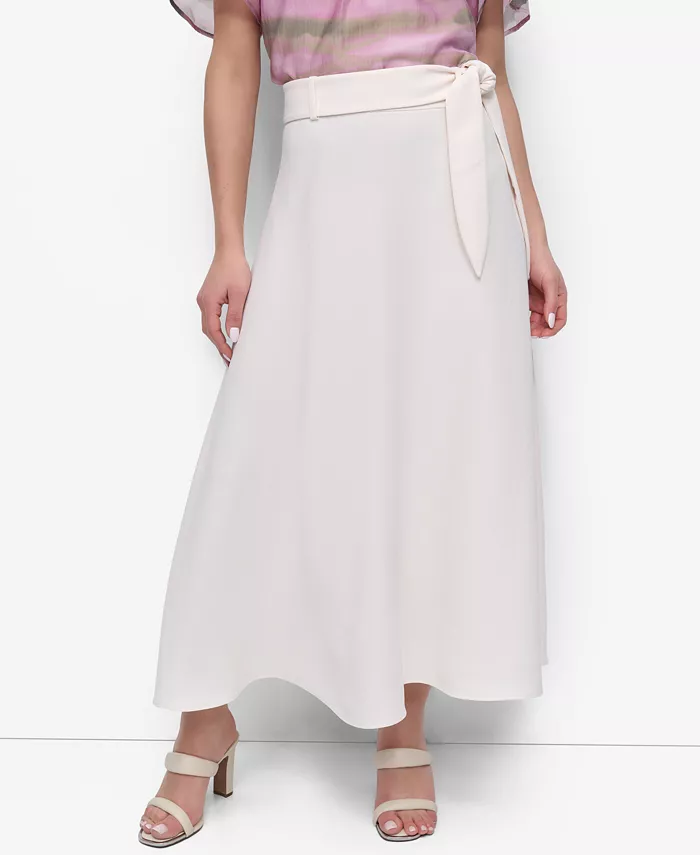

Женская юбка миди Aero Crepe с поясом DKNY, белый