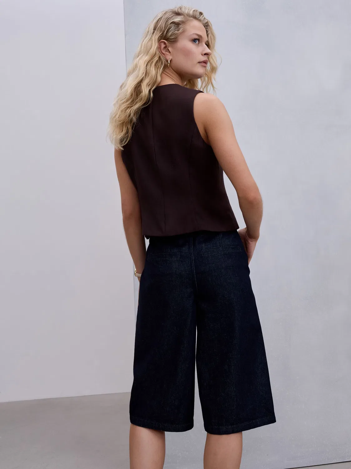 Джинсы Next с широкими штанинами, темно-синие — фото 3
