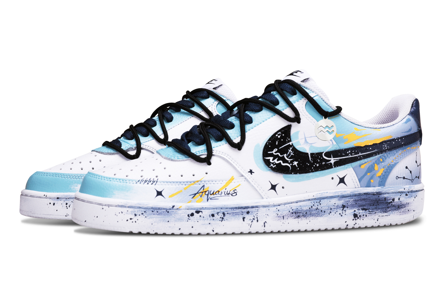 Nike Court Vision 1 устойчивые к истиранию низкие скейтерские кроссовки для мужчин Gradient Blue — фото 4