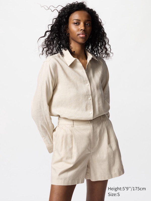 

Шорты из льна и хлопка Uniqlo, 31 beige