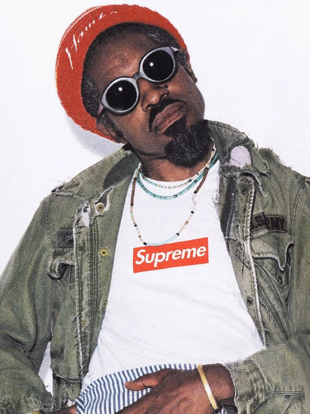 Футболка Andre 3000 с графичным принтом Supreme, белый — фото 3