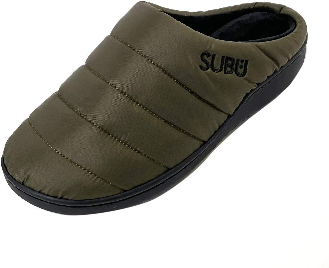 

Тапочки SUBU для осени и зимы - домашняя обувь для улицы и дома, мягкая четырехслойная амортизация, водоотталкивающие, с дополнительным утеплением, прочная резиновая подошва, тапочки для мужчин и женщин, хаки