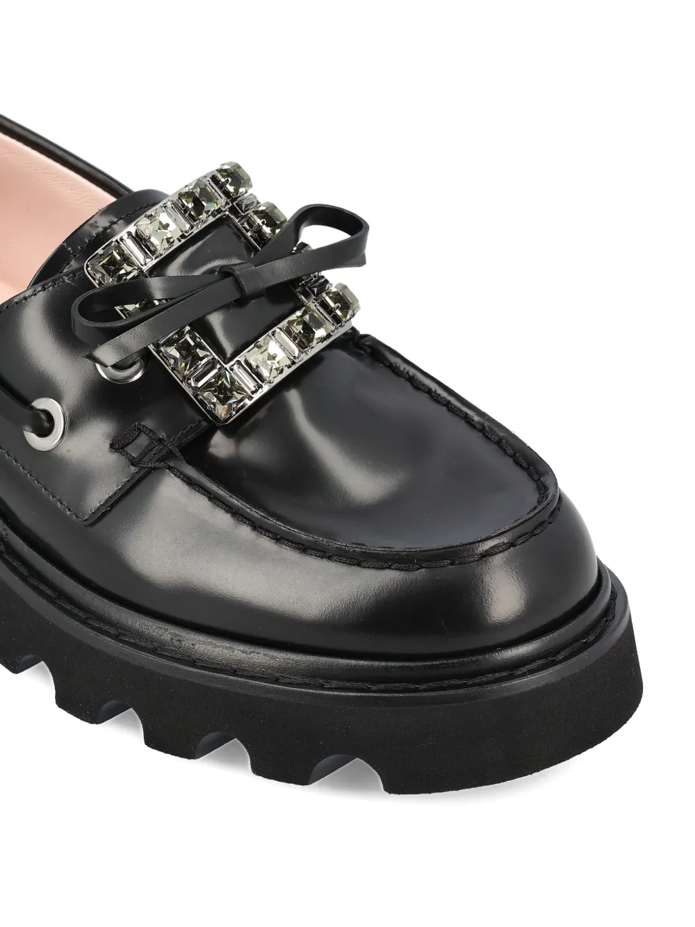 Лоферы-боты с отделкой кристаллами Roger Vivier, черный — фото 3