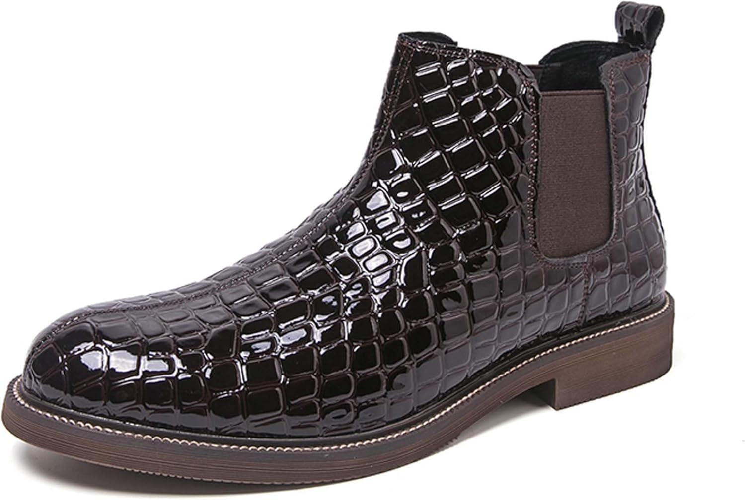 

Мужские ботинки челси в стиле ретро, деловые ботинки, противоскользящие, увеличивают высоту, подходят для ходьбы, работы, офиса, отдыха, вечеринок, свадеб, банкетов, костюмов, униформы, высокие кожаные ботинки Generic, красный