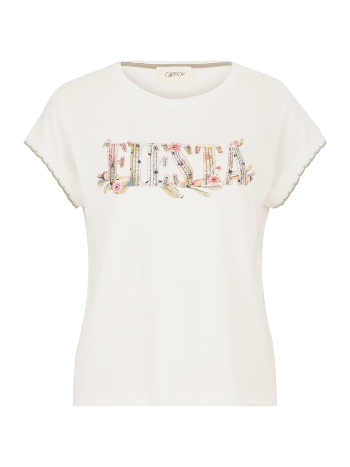 

Повседневная рубашка с круглым вырезом в цвете Patch Cream/Light Blue CARTOON