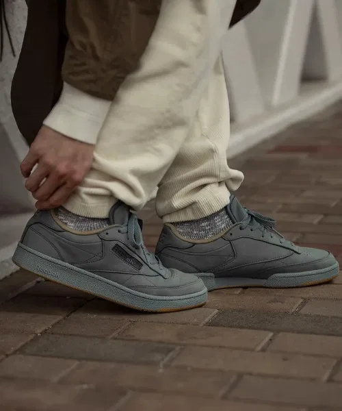 Унисекс кроссовки CLUB C 85 VINTAGE Reebok из нубука тёмно-зелёные